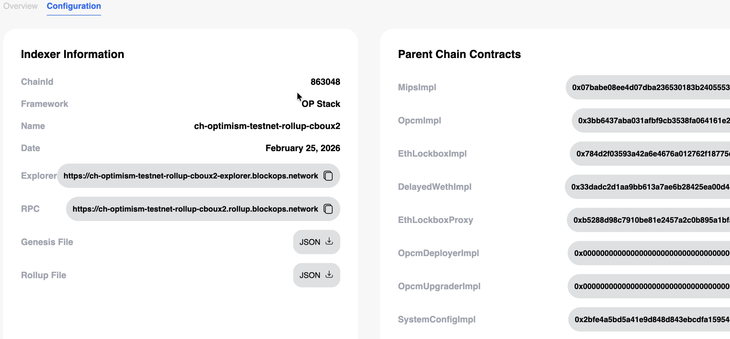 Infrastructure Settings
