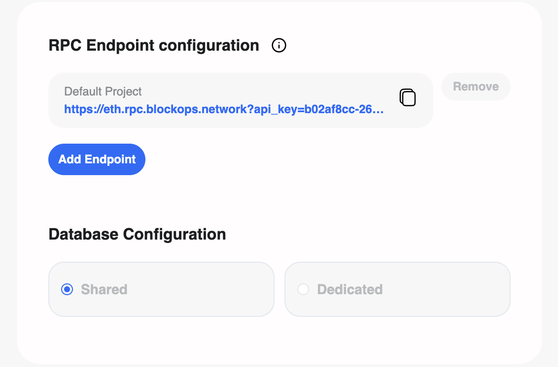 Infrastructure Settings